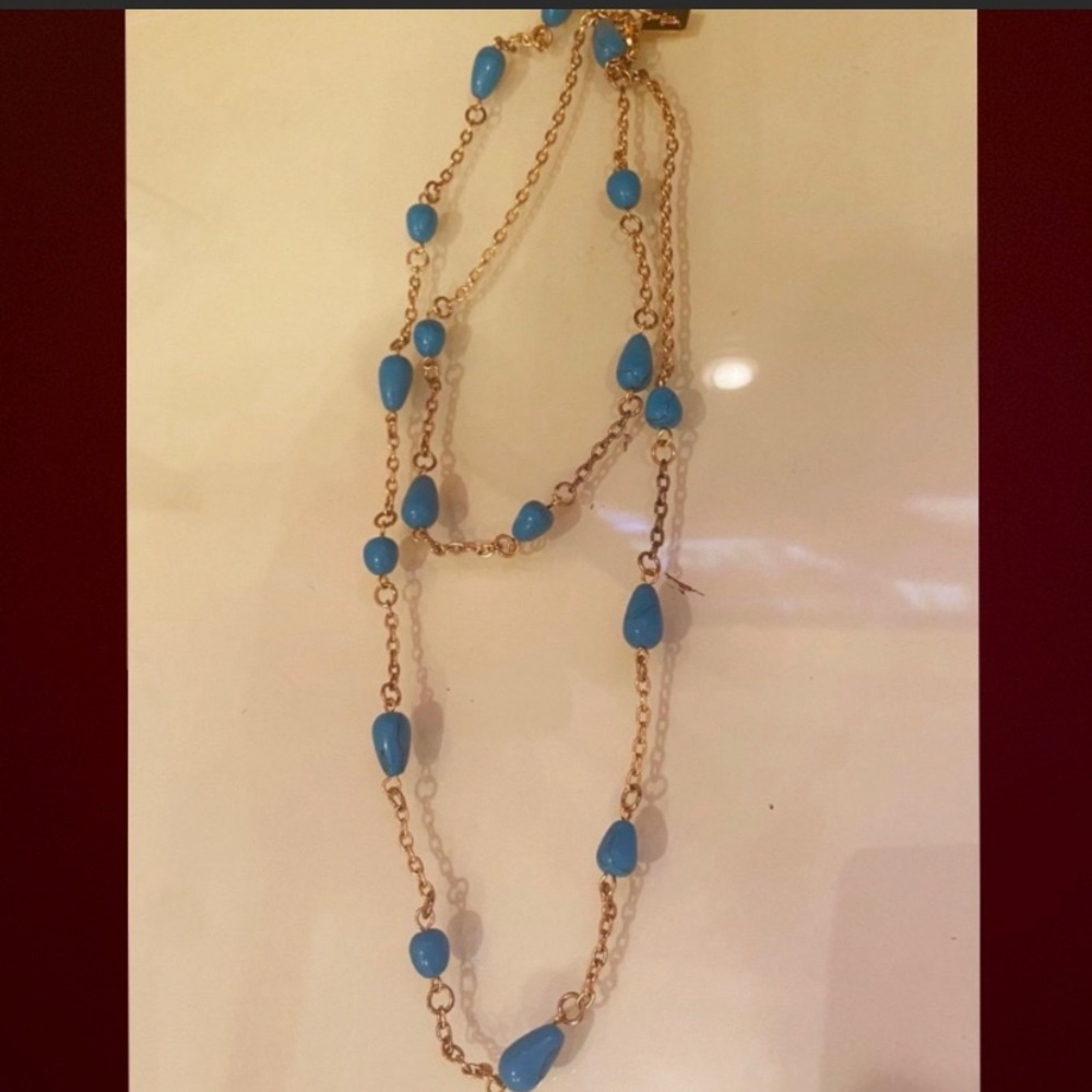 Lilly Pulitzer Long Blue Turquoise Necklace